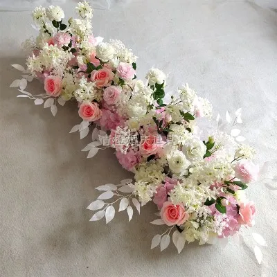 

The new wedding decoration flower row greeting flower wall road leads to the catwalk floral wedding background simulation flower