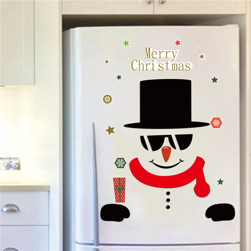 Outus Weihnachts Schneemann Aufkleber Set - 2 Bögen Kühlschrank Deko Für Kinder