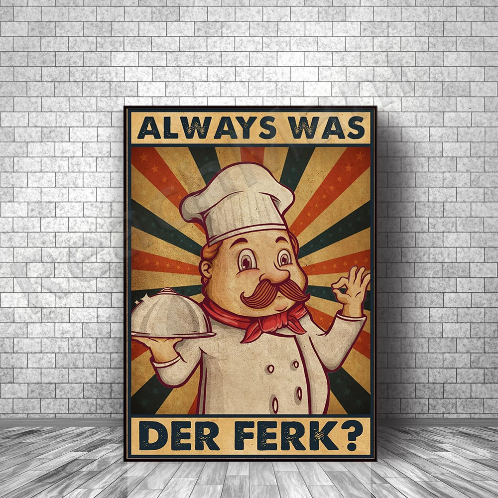 Sempre Era Der Ferk Poster, Vintage Muppet Chef Canvas Gift Art Deco Poster