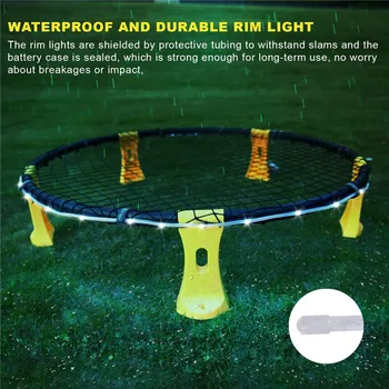 

LED Hoop Lights for Spikeball Game White Beach volleyball lights