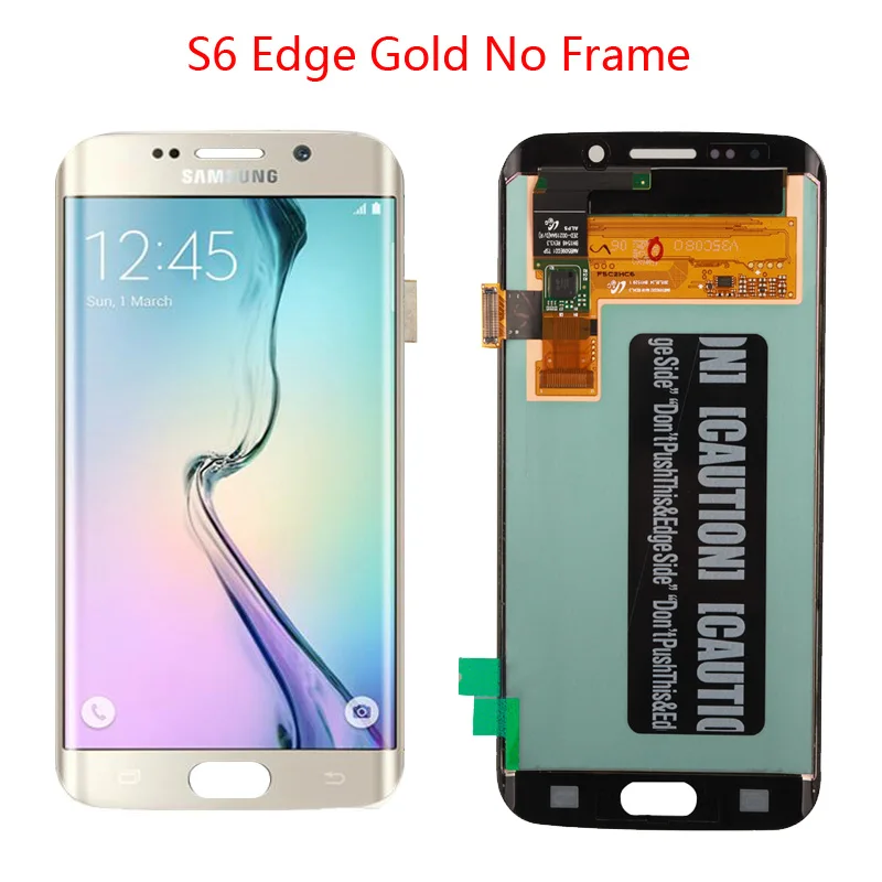 5,1 ''lcd Super AMOLED дисплей для SAMSUNG Galaxy s6 edge дисплей G925 G925F ЖК дигитайзер сборка с рамкой - Цвет: Gold l No Frame