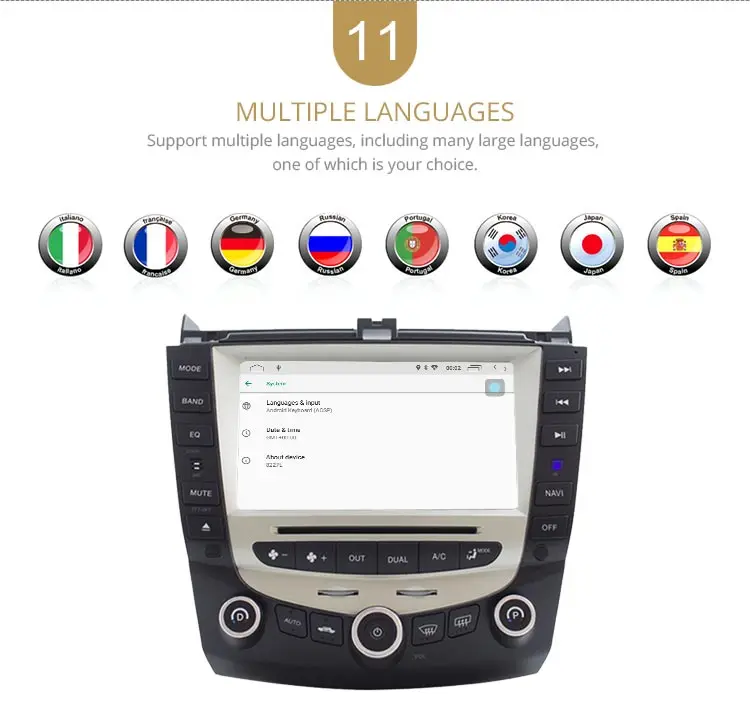 Top LJDA 7 Inch 2 DIN Android 9.0 Car DVD Player For Honda Accord 2003 2004 2005 2006 2007 Radio Audio WIFI Canbus GPS Navigation BT 13