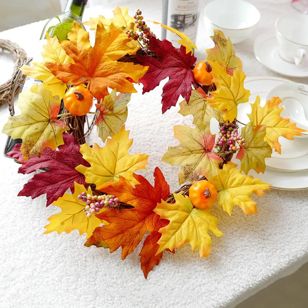 

Christmas Wreath Artificial Fall Wreath Door Autumn Pumpkin Pendant Decorations For Indoor And Outdoor Use 13.98 Inch