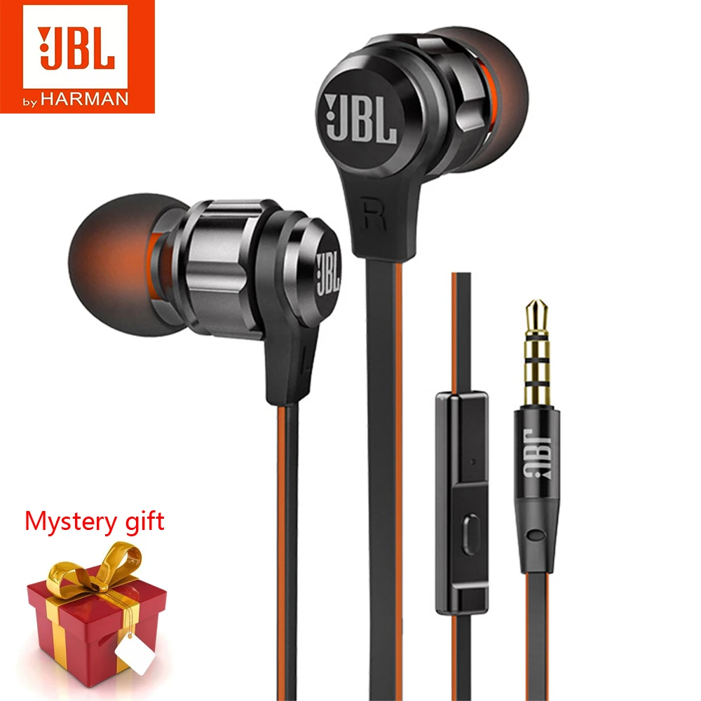 Wired Headphones Stereo T180A Jbl Original In-Ear Sport Pure-Bass New