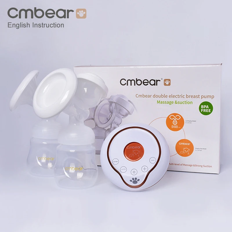 Electric breast pumps Cmbear All-in-on Intelligent LCD Display USB breast pump Baby Breastfeeding Painless Powerful Electric Breast Pump bottle single electric breast pump