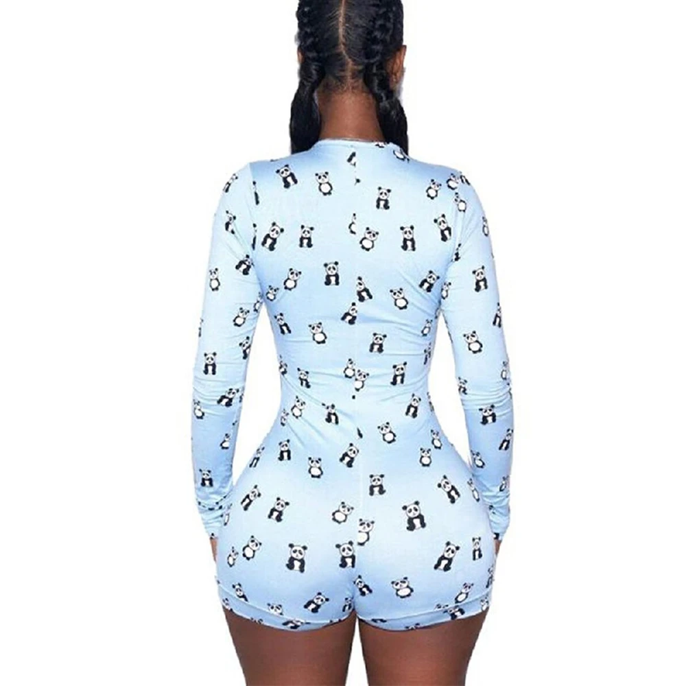 2020 summer short pants Rompers Sexy Bodycon long sleeve print jumpsuit for women DZ002