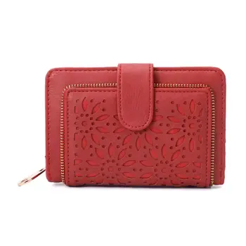 

Women Vintage Hollow Coin Card Key Short Wallet Pouch Mini Purse Change Bag Premium Quality