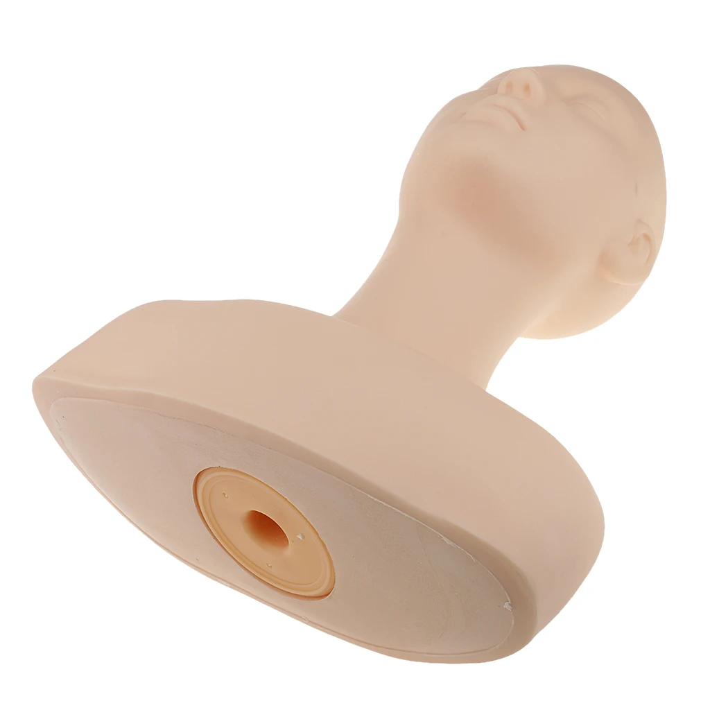 Soft Silicone Massage Cosmetology Make Up Practice Training Mannequin Head Doll with Shoulder Bone