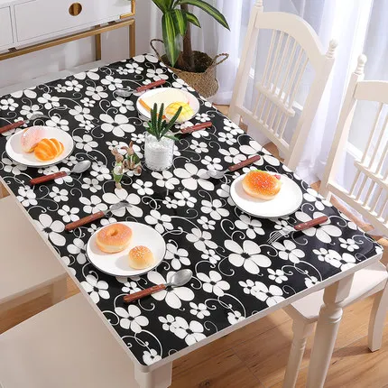 

PVC Soft Glass Rectangular Plastic Coffee Table Mat Waterproof Tablecloth Table Cover Kitchen Table Oil Proof Mat
