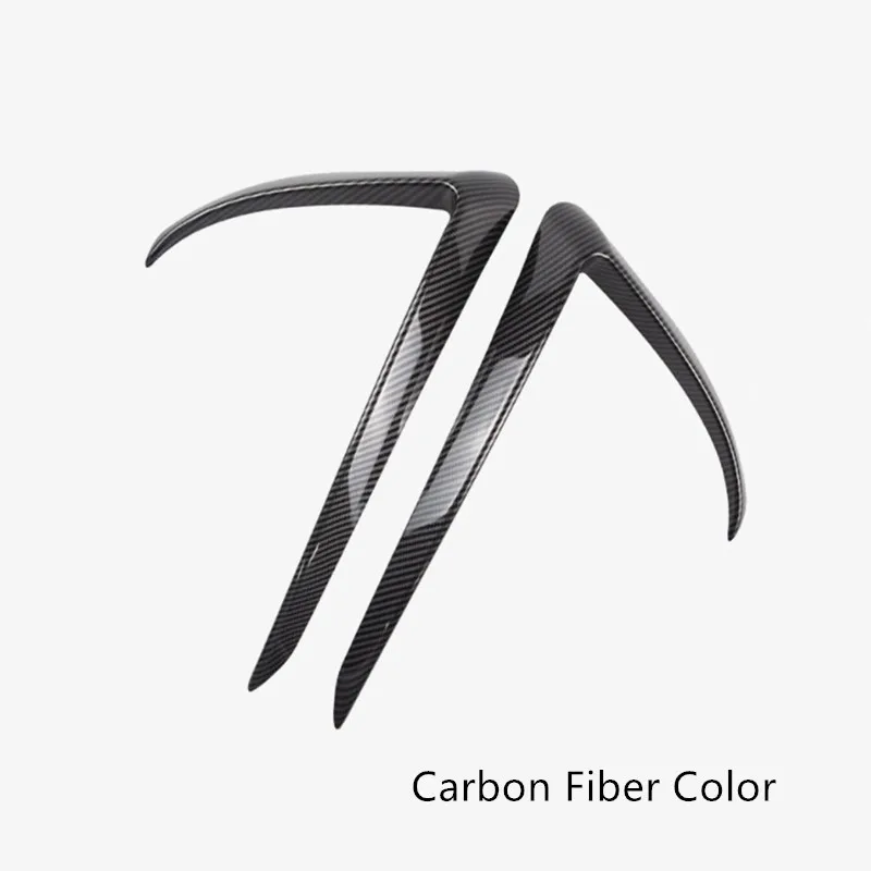 ABS передняя противотуманная фара бровь ветер нож рамка украшение крышка отделка углеродного волокна стиль для Tesla модель 3 - Название цвета: Carbon Fiber Color