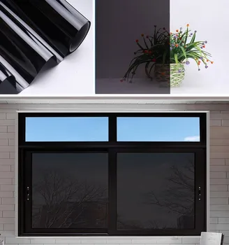 

Stained Glass Tinting SUNICE Black Glass Tint Window Sticker Glass Film Transparent two-way Solar Film House Sun Shade 90x300cm