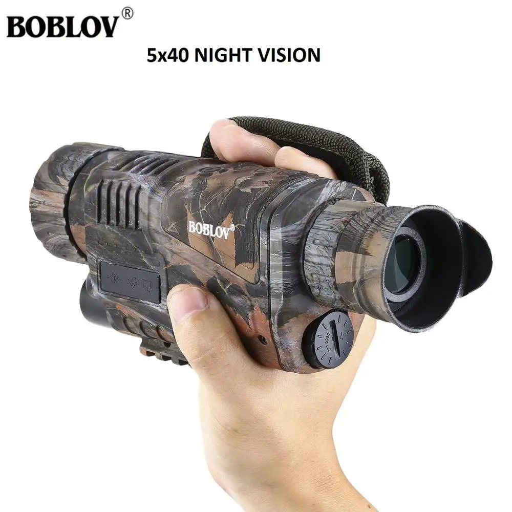

BOBLOV 5X40 Digital Infrared Night Vision Goggle Monocular 200m Range Video DVR Imagers for Hunting Military Digital Monocular