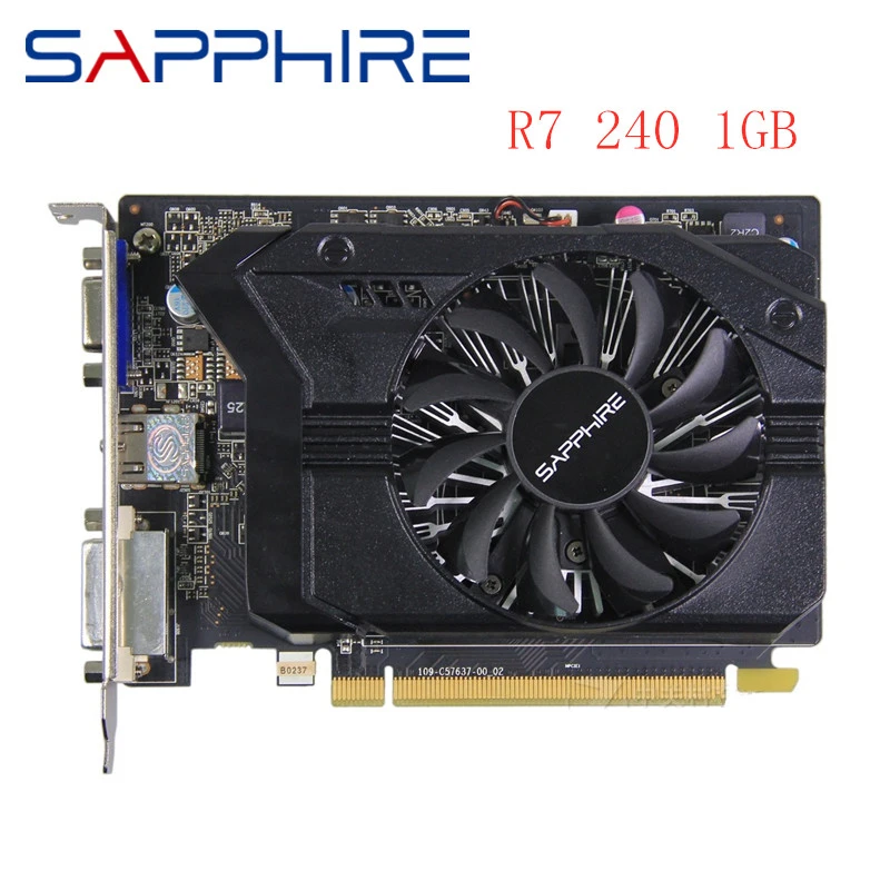 SAPPHIRE R7 240 1GB DDR5 Graphics Card GPU Radeon R7240 1GB DDR3  Video Screen Cards Computer Game For AMD Video Card Map HDMI video card for pc