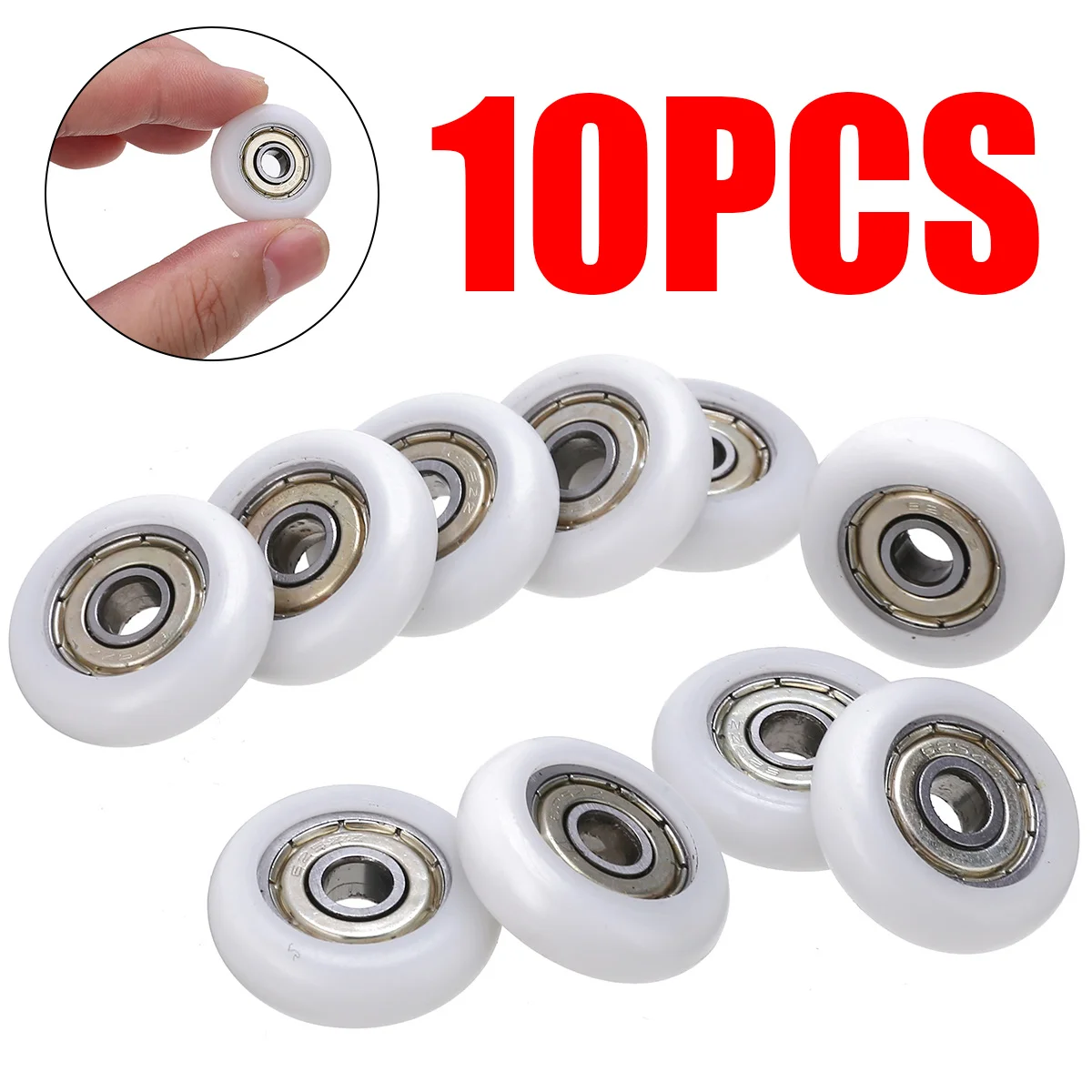 

10pcs Bath Cabinet Shower Roller Wheel Plastic Door Replacement Sliding Roller Wheel Runner 5*23*7mm