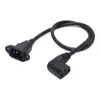 IEC320 C14 to C13 Extension cord,C14 with screw holes and C13 Right Angled Short,60cm lenght,H05VV-F 3G 0.75MM ► Photo 2/6