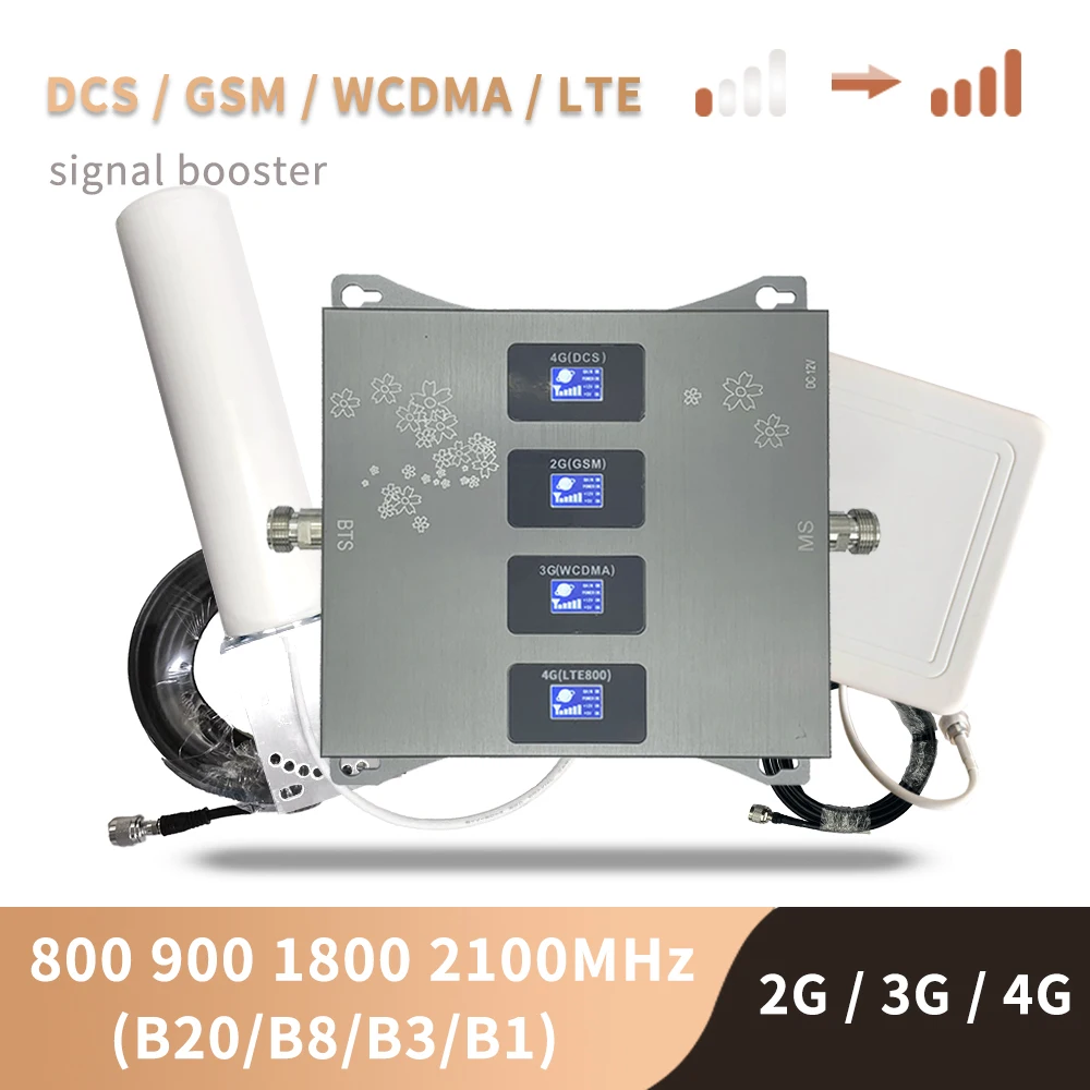 Mobile phone booster quad-band mobile signal