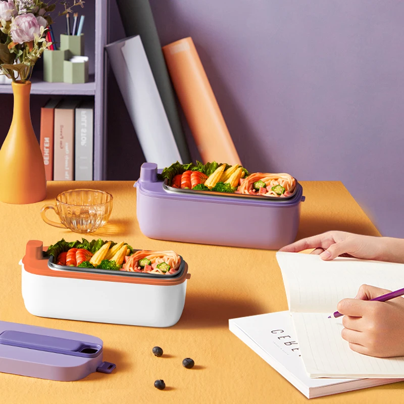 Wireless Electric Lunch Box Water-free Heating Food Container