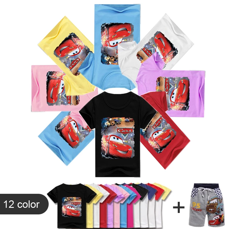 Новинка летняя одежда для маленьких мальчиков детский топ с принтом Тачки и