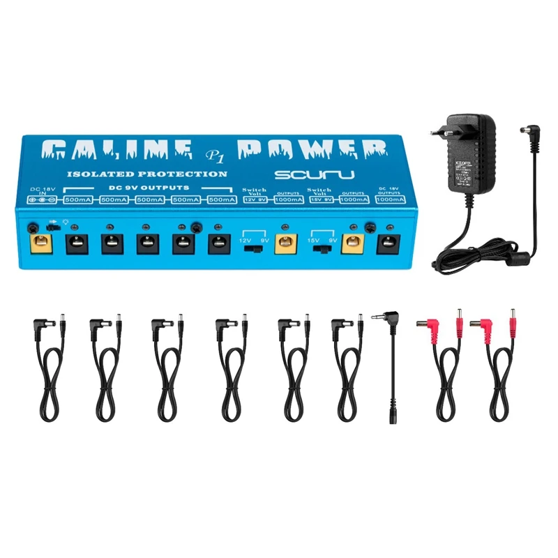 EU Plug Caline P1 изолированный источник питания 18 в 2A 36 Вт гитарная педаль эффектов 8 изолированных выходов источник питания P1 синий цвет аксессуары для гитары - Цвет: EU Plug