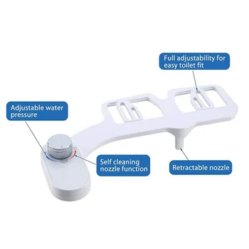 

Non-Electric Bidet Attachment Toilet Bidet Seat Self-Cleaning Nozzle-Fresh Water Bidet Sprayer Mechanical Washing