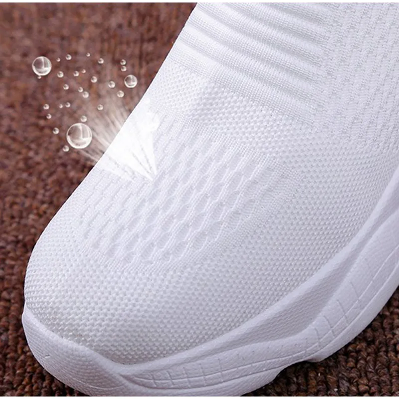 Female Sneakers Knitted Breathable Autumn Wedge Vulcanized Height Increasing Sock Shoes Women 2022 Thick Bottom Chunky Shoes Hot