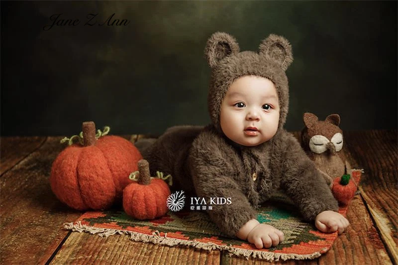 Vetements De Photographie Bebe Ours Corail Combinaison Polaire Pour Nouveau Ne 6 Mois 100 Jours Automne Hiver Ensemble Photo Infantile Aliexpress