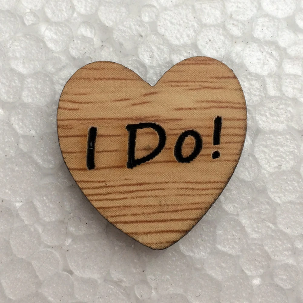 

150pcs Natural Wood Heart Computer Laser Ornaments I Do Letter Print DIY Wedding Decoration Shooting Props Gift decorations