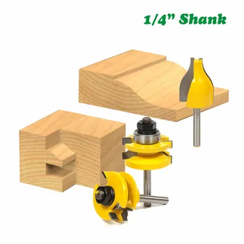 

3pc/set 1/4" Shank Door Rail & Stile Router Bit Set Vertical Raised Panel Bit Ogee Woodworking Tenon Milling Cutter Wood MC01048