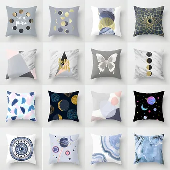 

1pc Lunar Planets Cosmos Series Cushion Cover Geometric Space Pattern Polyester Throw Pillow Case Car Sofa Decorative Pillowcase