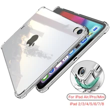

For New IPad 7 8 10.2 9.7 2018 2020 5 6 Air 10.9 2 3 4 Case TPU Silicon Transparent Cover For IPad Pro 10.5 '' 11'' Mini 2 3 4 5