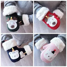 Детские перчатки; Зимние Замшевые бархатные Утепленные Рукавицы для мальчиков и девочек; теплые рукавицы с кроликом и медведем; детские перчатки для От 2 до 7 лет