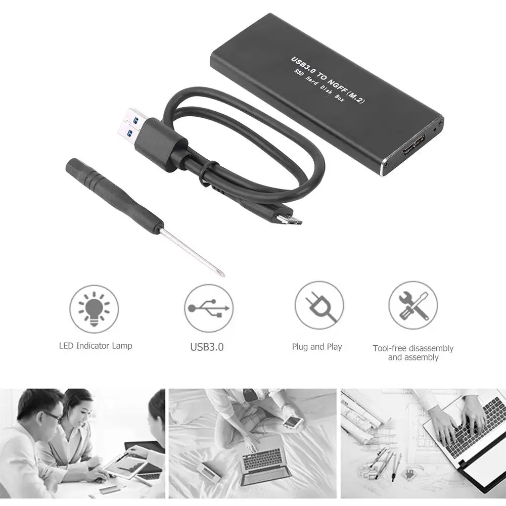 Чехол для жесткого диска M.2 b ключ к USB 3 0 адаптер SSD мобильный внешний корпус
