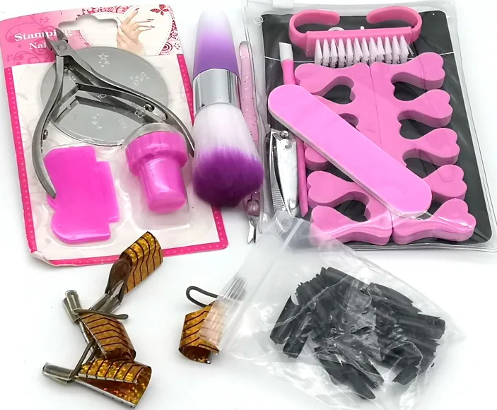 Acrylic Nail Art Kit Manicure Set Colorful Gel Nail Glitter Powder Decoration Nail Polish Brush Nail 2