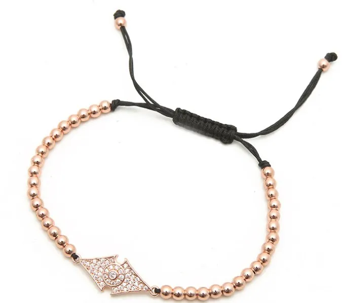 gold silver micro pave cz Cubic Zirconia rope adjusted Copper Beads Bracelet tyg54 Charm Braided Bangles Women | Украшения и