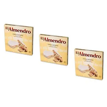 

El Almendro - Pacchetto include 3 Torta Turron Imperial, Torta Torrone di mandrole duro - Qualità suprema - 200gr (Senza Gluten)