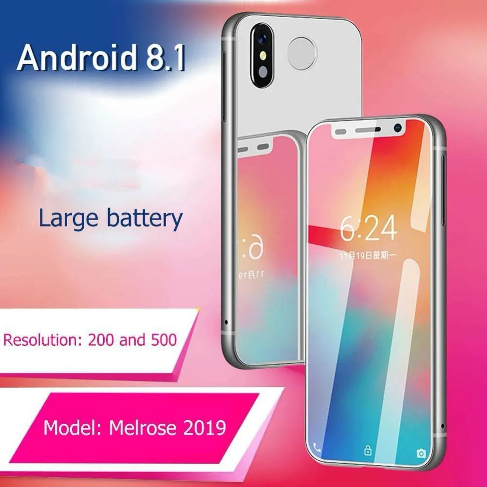 Супер Мини Melrose 4G Lte маленький смартфон 3,4 ''MTK6739 четырехъядерный Android 8,1 отпечаток пальца ID 2000 мАч мобильный телефон