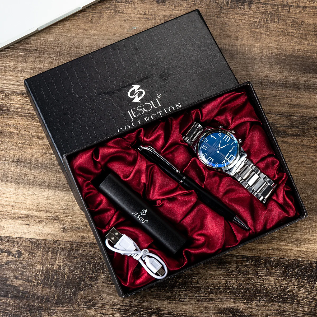 

Men Gift Set Exquisite Packaging Watch + Data Cable Pen Kit Creative Packaged Combination