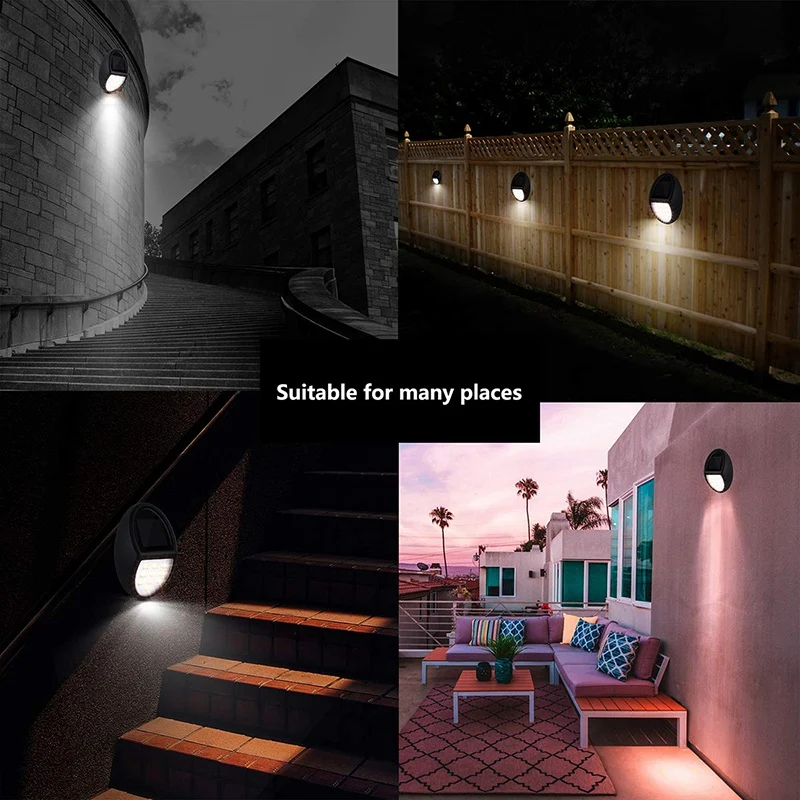 

Solar Deck Lights, Solar Powered Led Wall Lights Outdoor Waterproof -Landscape Garden Patio Yard Security Stair Post Light 4Pack