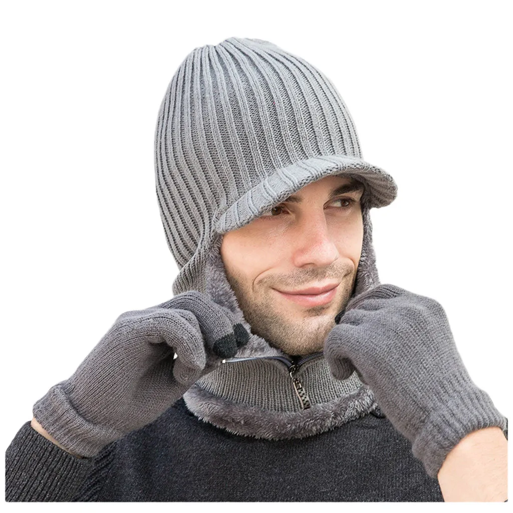 Зимняя шапка, шарф, Skullies Beanies для мужчин, вязаная шапка, женская маска, толстая Балаклава, ушанка, шерстяной берет, мужская шапка, шапка