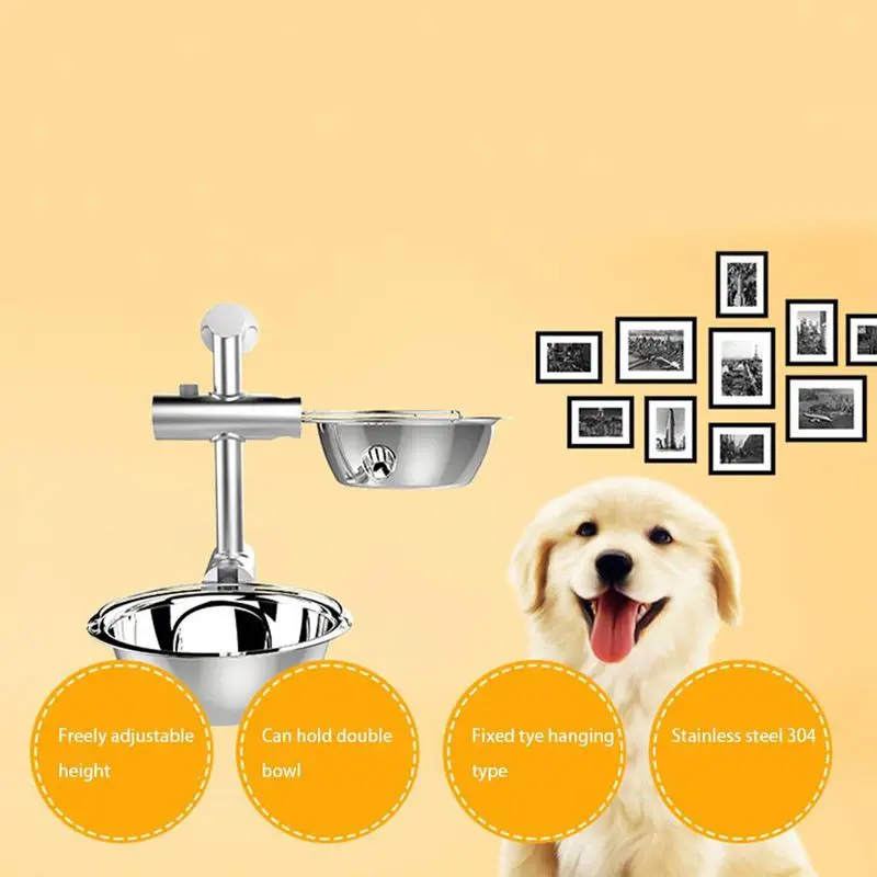 Lifting Feeding Bowl For Dog Stainless Steel Adjustable Non-Slip Pet Bowl Food Bowl