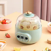 220V 1L Automatic Electric Stewing Machine Glass Baby Food Slow Stewer For Home Multi Cooker Food Cooking Pot White/Green Color 1