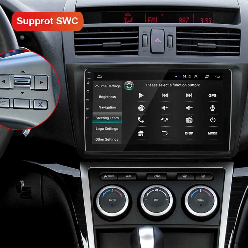 2G+ 3 2G 2DIN Android 9,1 Автомагнитола для Mazda 6 Rui wing 2008- Авто Стерео gps Навигация Аудио мультимедийный плеер