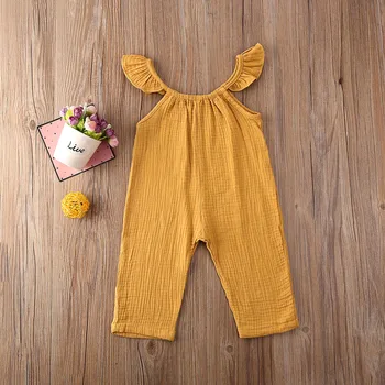 

Pudcoco Newborn Baby Girl Clothes Solid Color Knitted Cotton Sleeveless Strap Romper Jumpsuit One-Piece Outfit Sunsuit Clothes