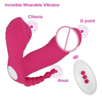 Multifunction 3 In 1 Sucking Vibrator Sex Toys for Women Wearable Dildo Vibrator Anal Vagina Clitoris Stimulator 2