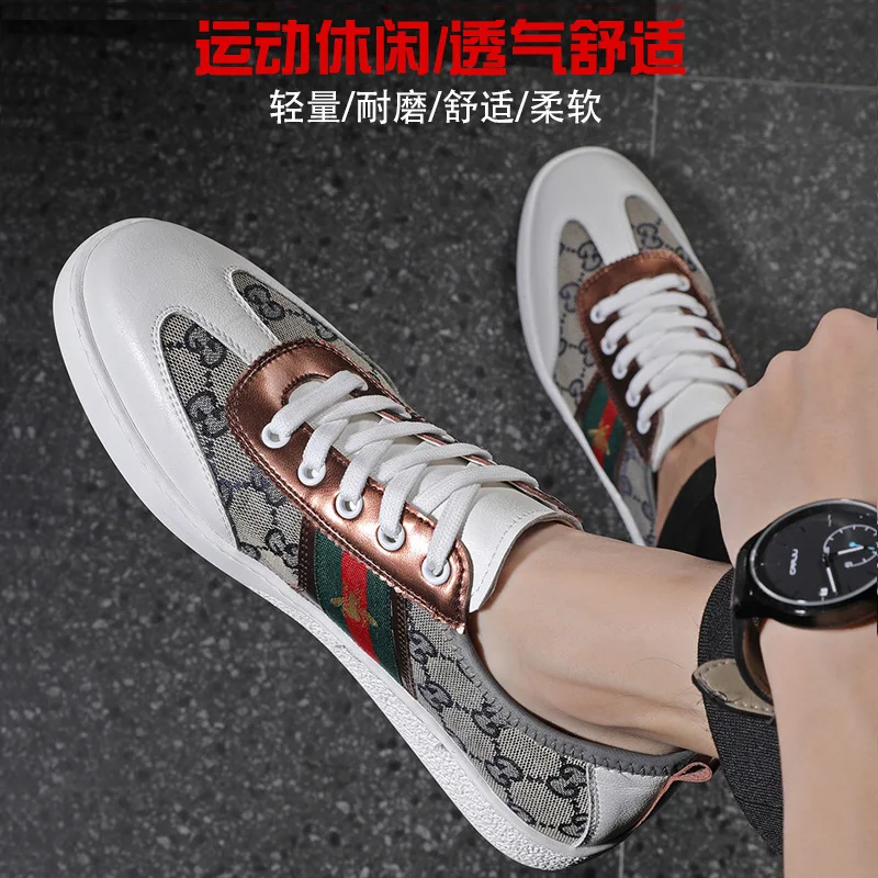 

Men Genuine Leather Shoes Men's Korean-style Casual Shoes Youth Versatile Trendy Shoes Comfortable Soft Bottom Breathable MEN'S