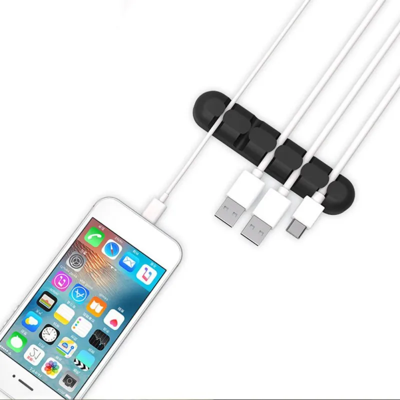 Держатель для usb-кабеля силиконовые Кабельные прихваты гибкий кабель намотки управление зажимы держатель для мыши клавиатуры наушники