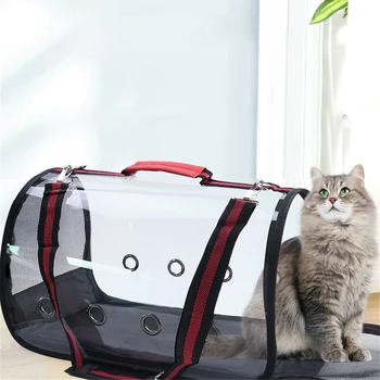 

Transparent Pet Carrier Bag Breathable Mesh Cat Handbag Portable Puppy Travel Carrying Cage Dog Outdoor Sling Shoulder Bags