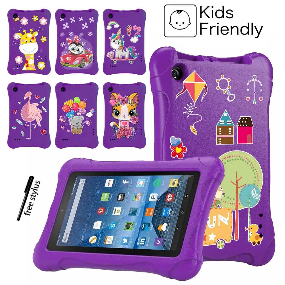 

Tablet Kids Case for Amazon Fire 5th 2015/Fire 7th 2017/Fire 9th 2019 Children Thick Foam EVA Tablet Non-toxic Cover+ Stylus