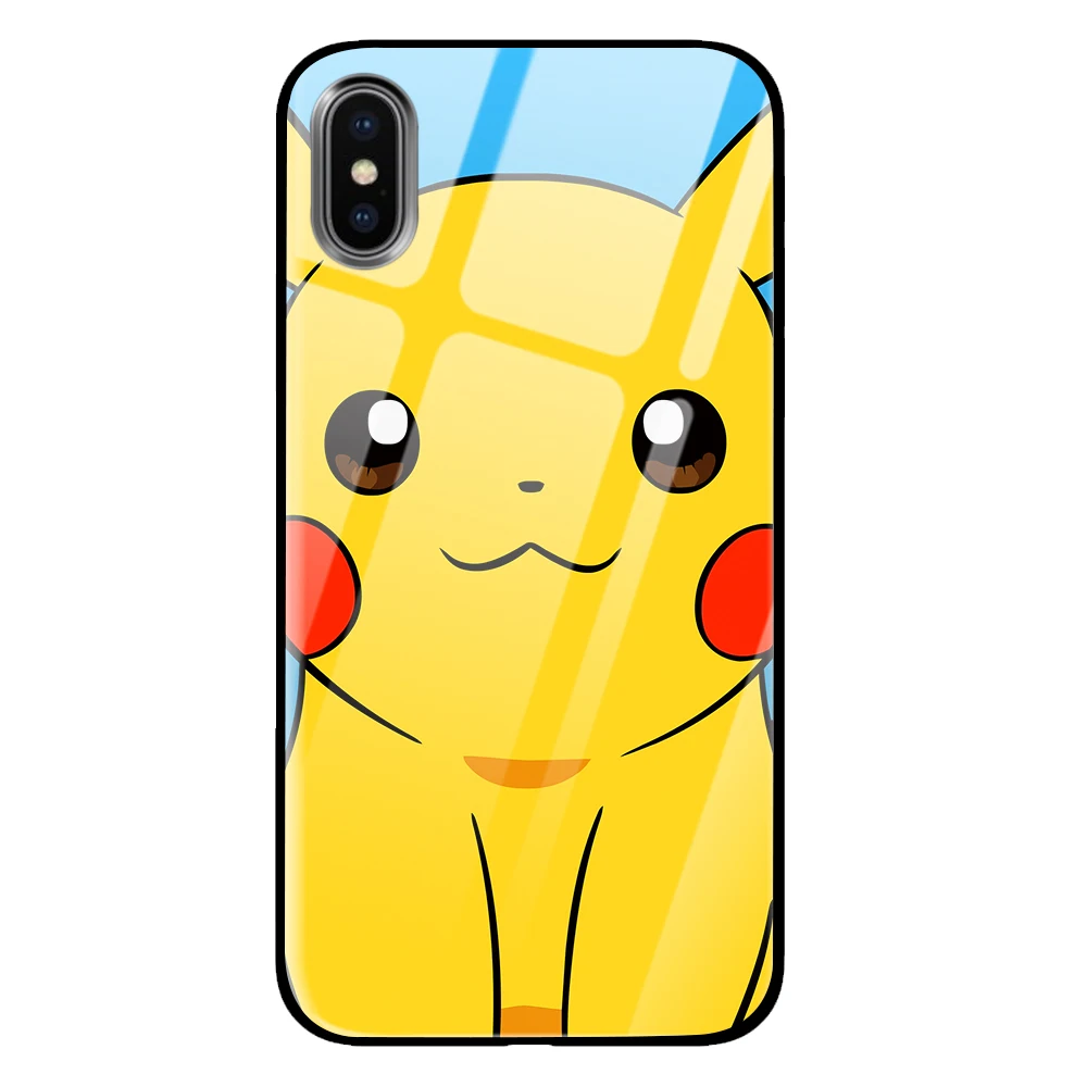Pikachue японское аниме для iPhone 5 5S 6 6s 7 8 Plus X XS XR 11 Pro макс. закаленное стекло чехлы - Цвет: 3
