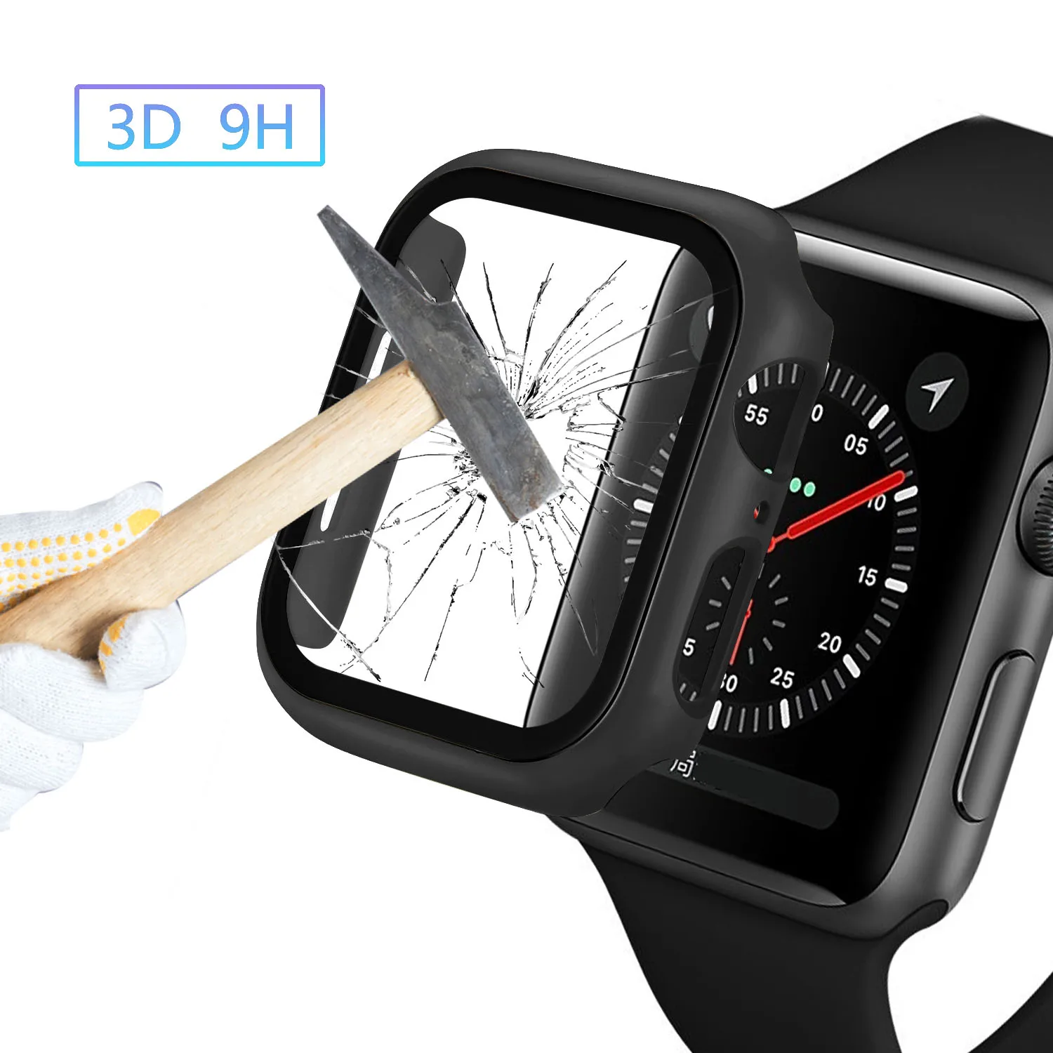 Чехол для часов Apple Watch Series 5 4 3 2 Чехол с защитной пленкой для экрана для iWatch 42 мм 38 м 40 мм 44 мм полное покрытие